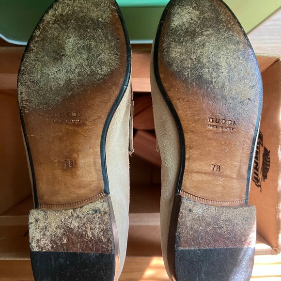 Vintage Gucci tan suede penny loafers womens size, Italy - Picture 4 of 8